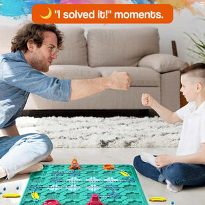 Build-A-Path Logic Puzzle with wind-up bulldozer and 118 challenge cards for STEM learning and problem-solving skills development