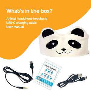 CozyTunes ultra-soft animal-themed forehead headband headphones for kids with wireless Bluetooth and zero ear pressure design