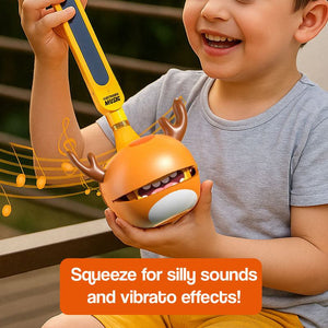 Easy-to-use adorable elk guitar toy for kids with touch-sensitive neck and vibrato effects