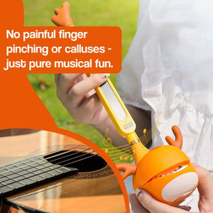 Cute elk-shaped easy-to-use guitar for kids with touch-sensitive neck and adjustable volume