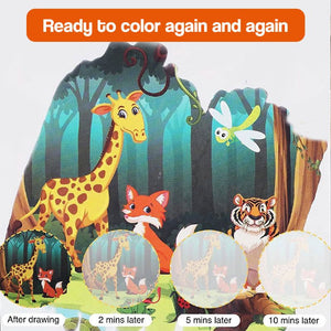 Magic Color Reusable Waterbook with water pen revealing vibrant colors on reusable pages