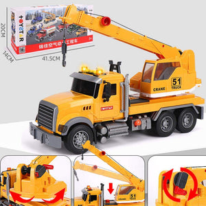 Oversized Timber Transport Toy Truck with Crane