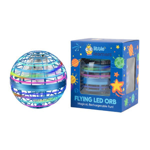 Galaxy Lights Flying Magic Orb toy with colorful LED lights and space-themed packaging