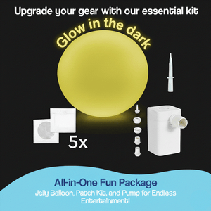 Giant Jelly Balloon Ball kit with glow in the dark balloon, patch kit, and pump for outdoor fun and play