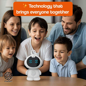TalkTime Mini AI Learning Robot, compact STEM educational robot with voice recognition and interactive storytelling for kids