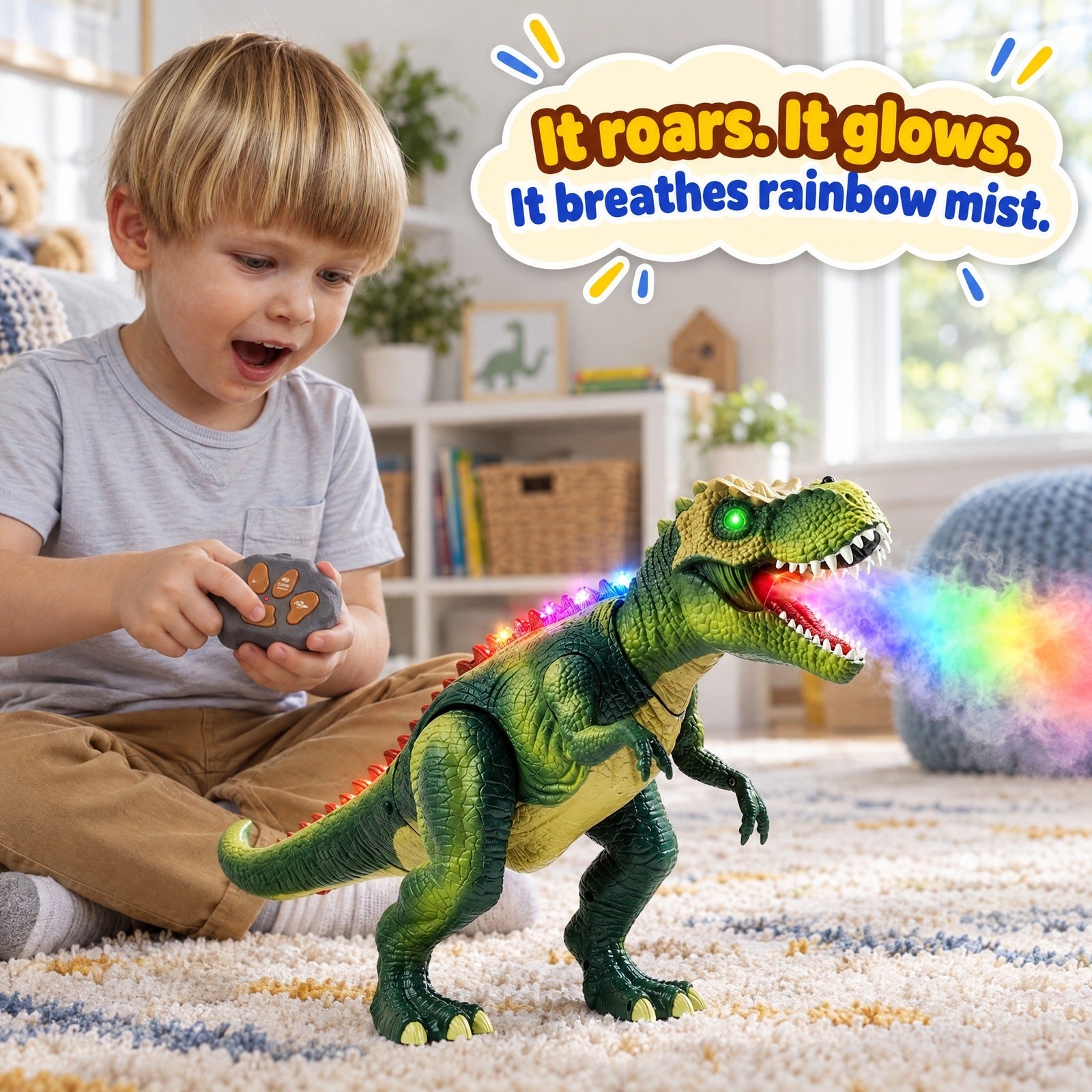 Remote Control Mist-Breathing T-Rex Dinosaur