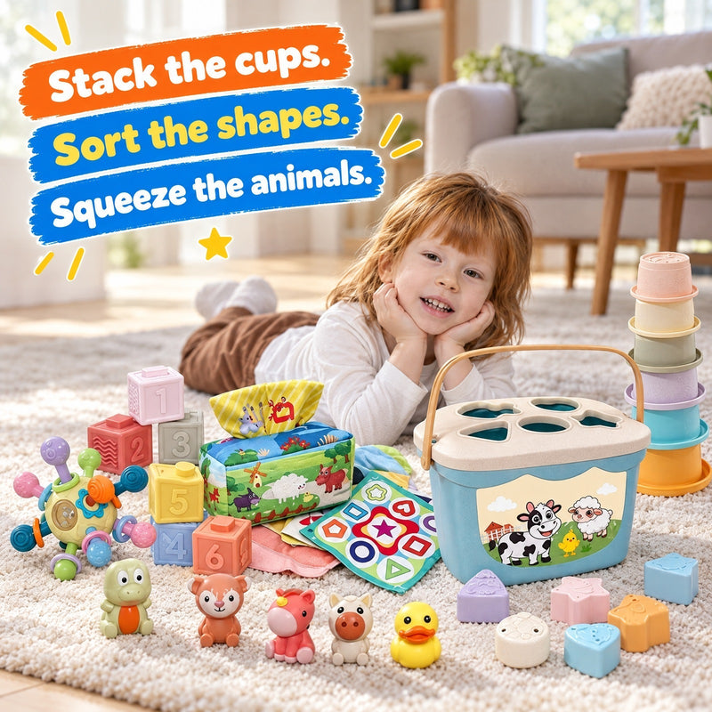 6-in-1 Soft Baby Learning Toy Set