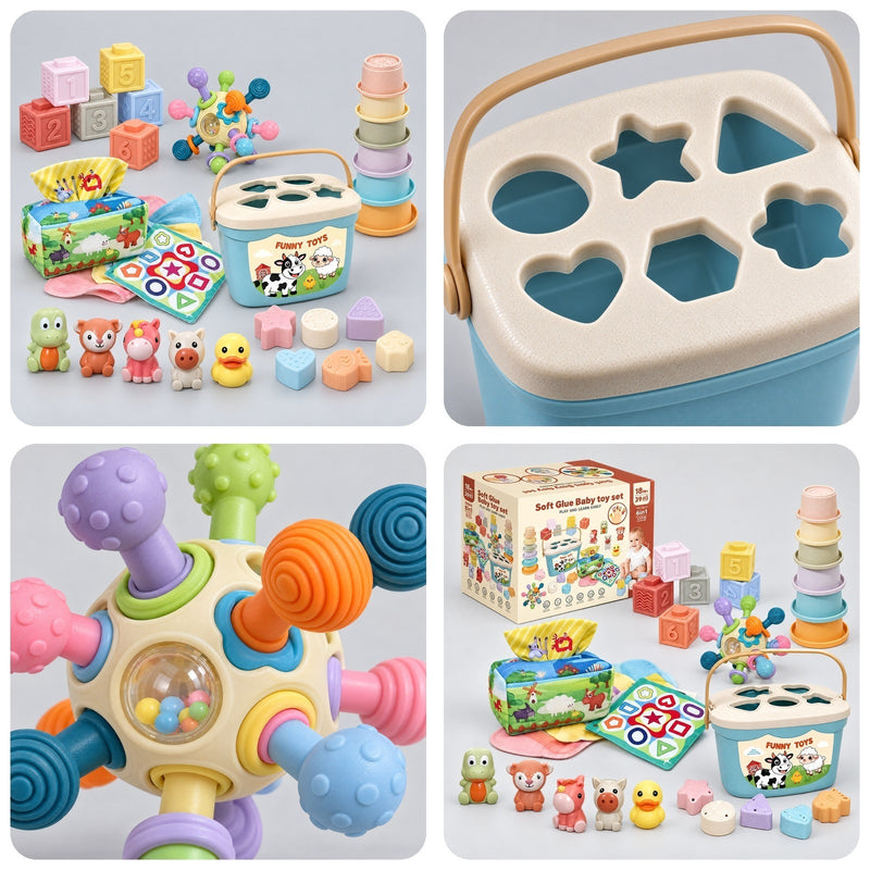 6-in-1 Soft Baby Learning Toy Set