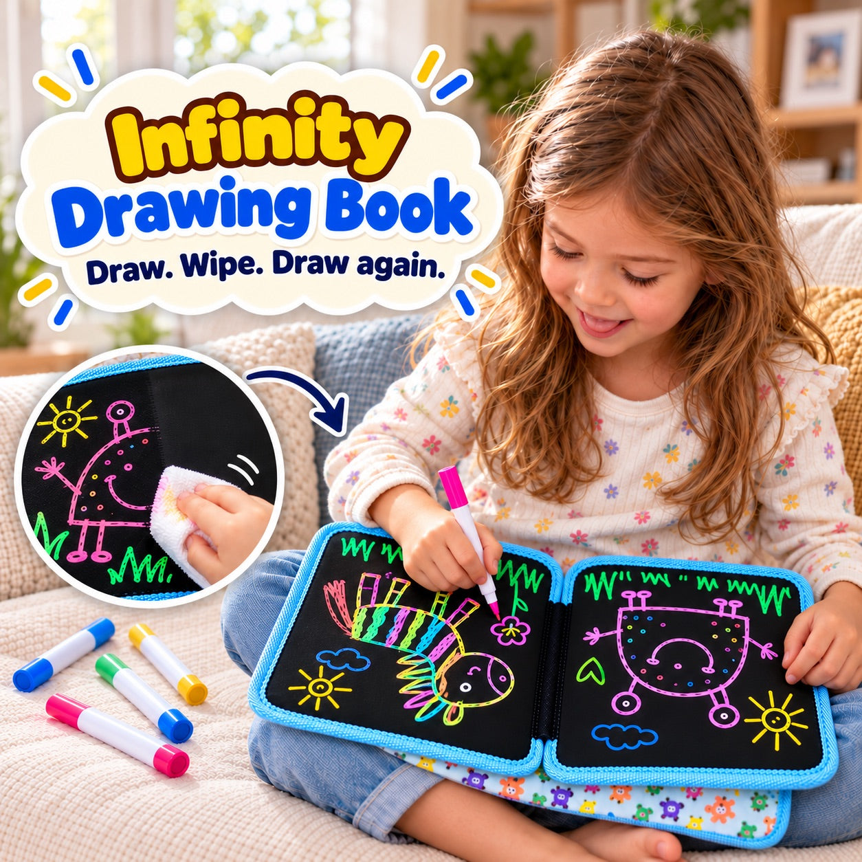 MagicWipe Reusable Mess-Free Drawing Book