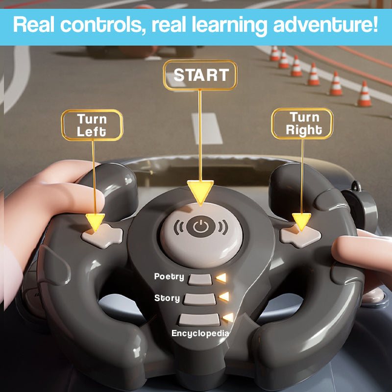 TurboRace Interactive Game Set steering wheel controller with real controls and learning adventure features