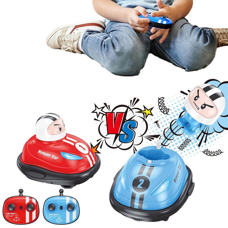 CrashPop Racers remote control battle cars with pop-up drivers and two remotes for kids' indoor play