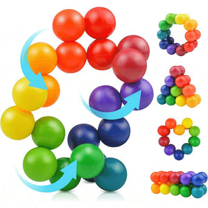 Colorful magnetic balls toy from screen-free busy bag for kids sensory play and STEM learning