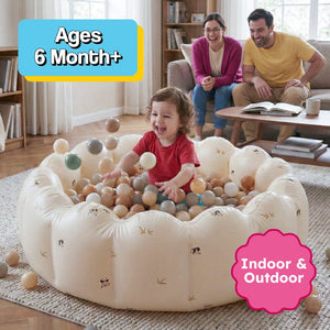 Pop-Up Ball Pit with 100 balls, tall walls, and pump included for toddlers ages 6 months+