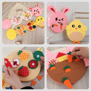 Montessori Felt Activity Book with 8 interactive felt pages for toddlers ages 1-4, screen-free and portable educational toy