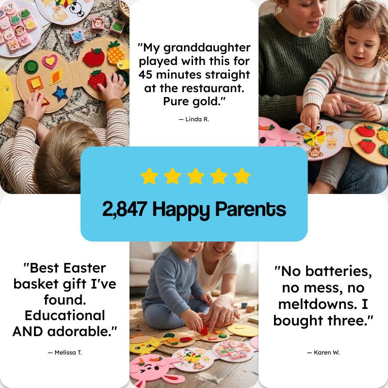 Montessori Felt Activity Book with 8 interactive felt pages for toddlers aged 1-4, screen-free and portable educational toy