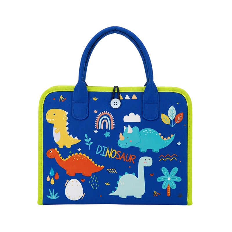 Little Hands & Big Minds Busy Book toddler activity handbag with zippers, buttons, buckles, and clock face for ages 1-4
