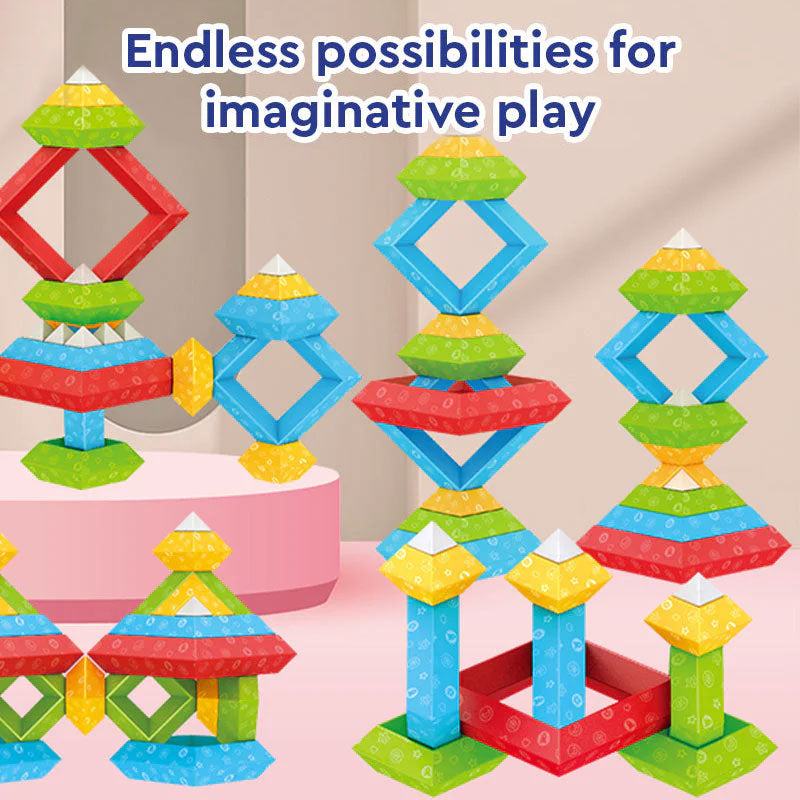 Stack Building Spel Pyramid Stack Building Blocks - Little Learners Toys