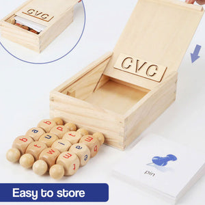 Wooden Rotation CVC Block Letters Teaching Toy