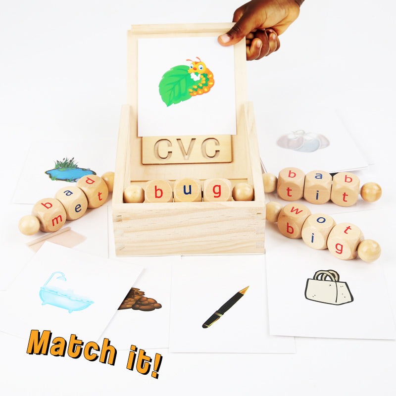 Wooden Rotation CVC Block Letters Teaching Toy - Little Learners Toys