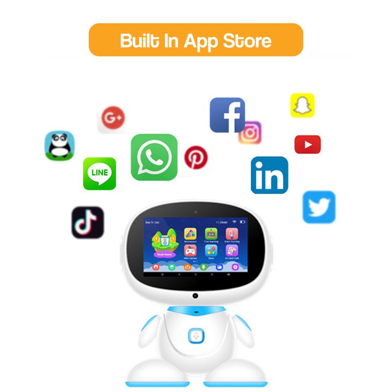 AI-powered STEM learning robot with built-in app store and interactive educational features for kids.