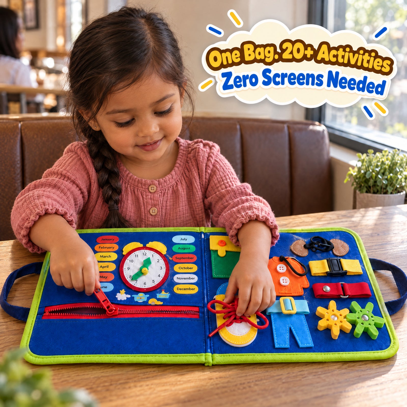 Soft Quiet Book with 20+ Activities for Toddlers