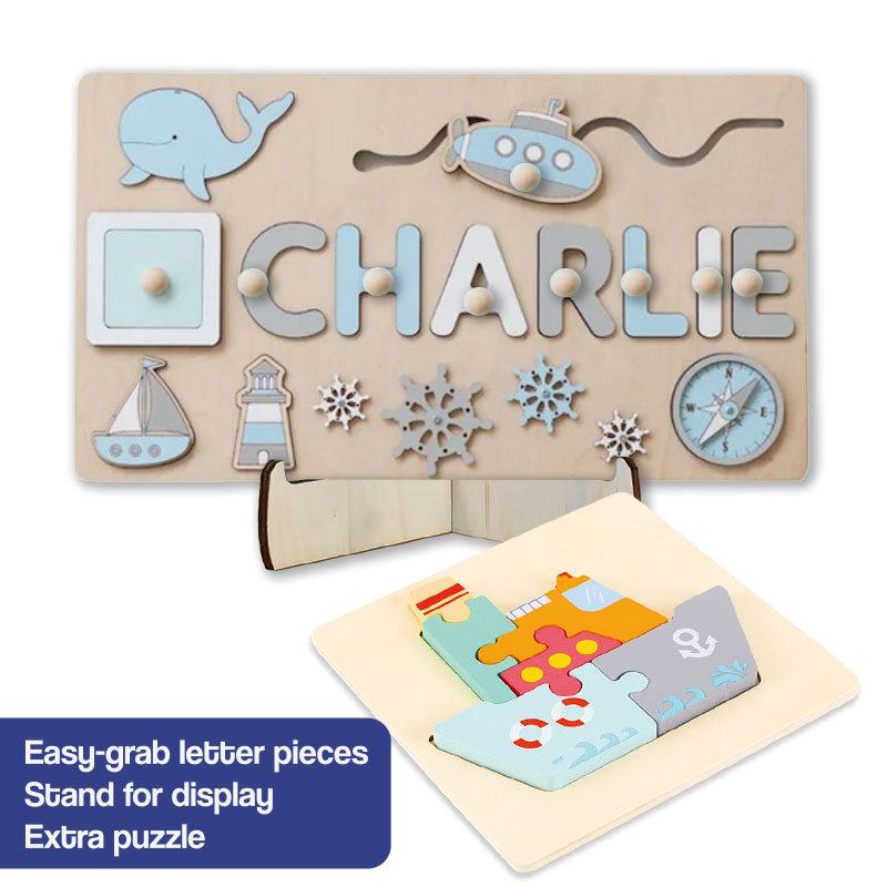 Custom Name Montessori Wooden Board - Halloween Collection