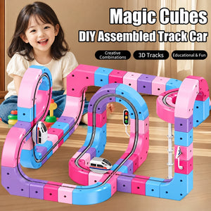 Magnetic Gravity-Defying Electric Track Car Toy