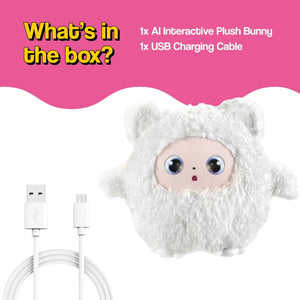 AI Plush Bunny chatGPT powered interactive plush toy with expressive eyes and storytelling features
