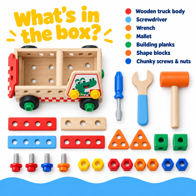 Wooden Take-Apart Tool Truck
