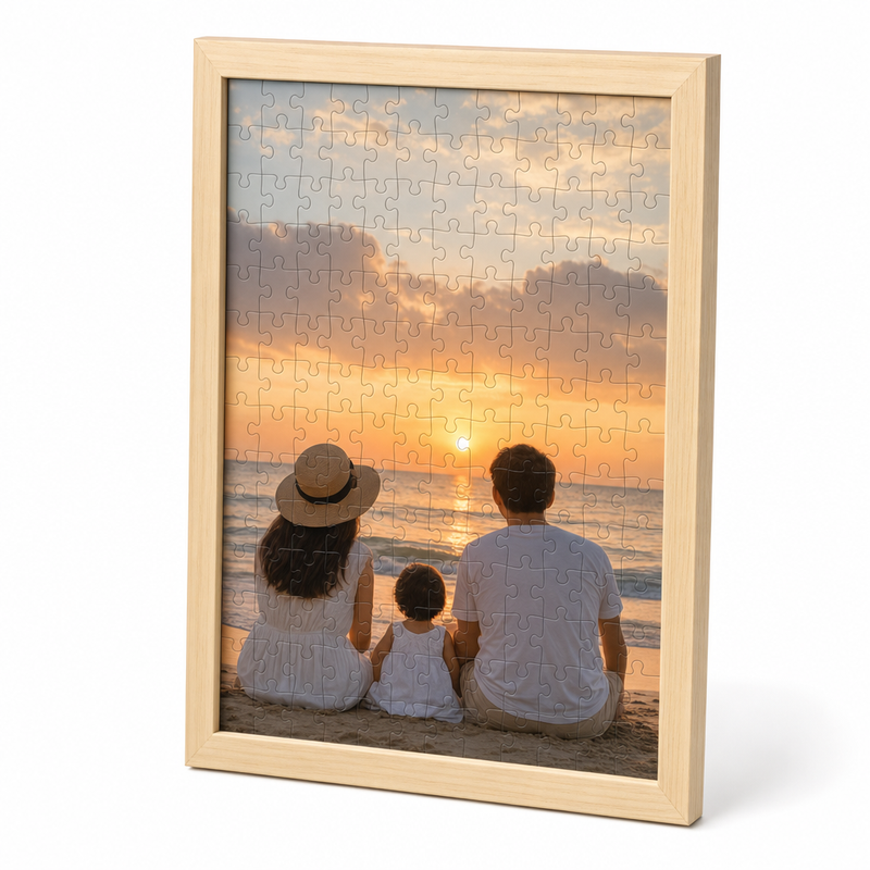 Custom Photo Wooden Puzzle with Solid Wood Frame