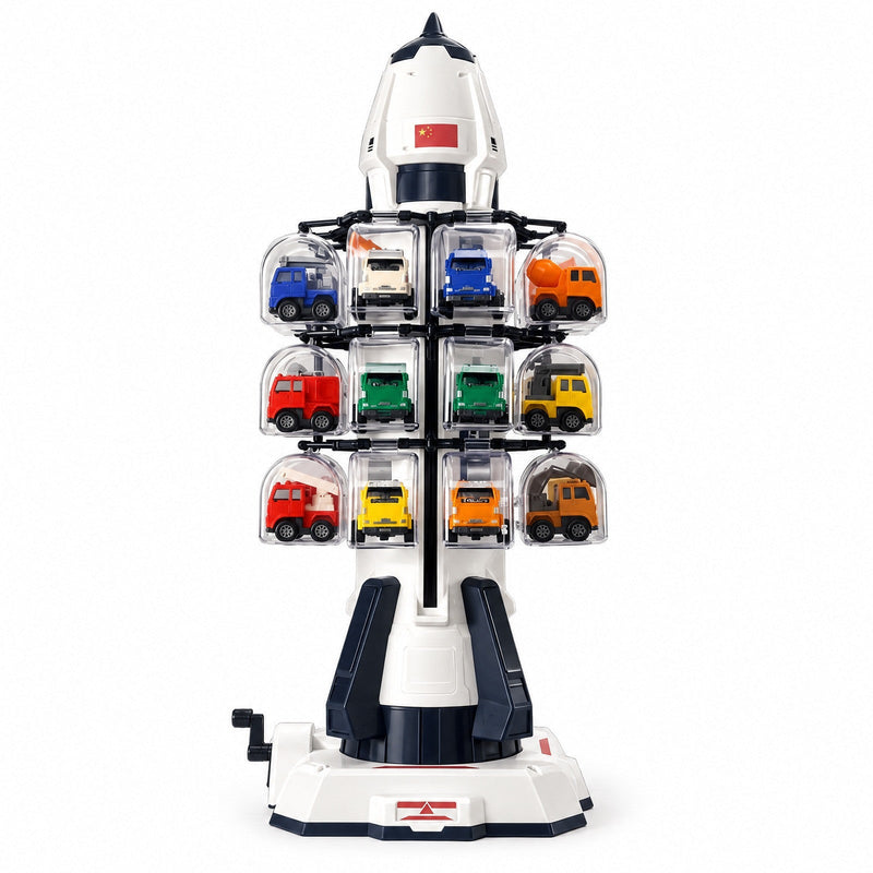 Space Rocket Parking Garage with Die-Cast Cars