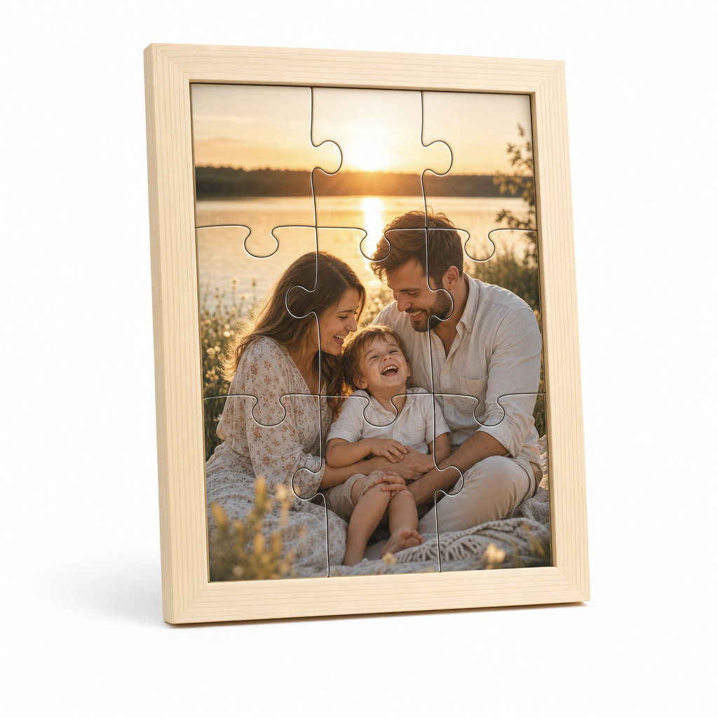Custom Photo Wooden Puzzle with Solid Wood Frame