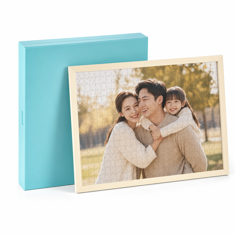 Custom Photo Wooden Puzzle with Solid Wood Frame