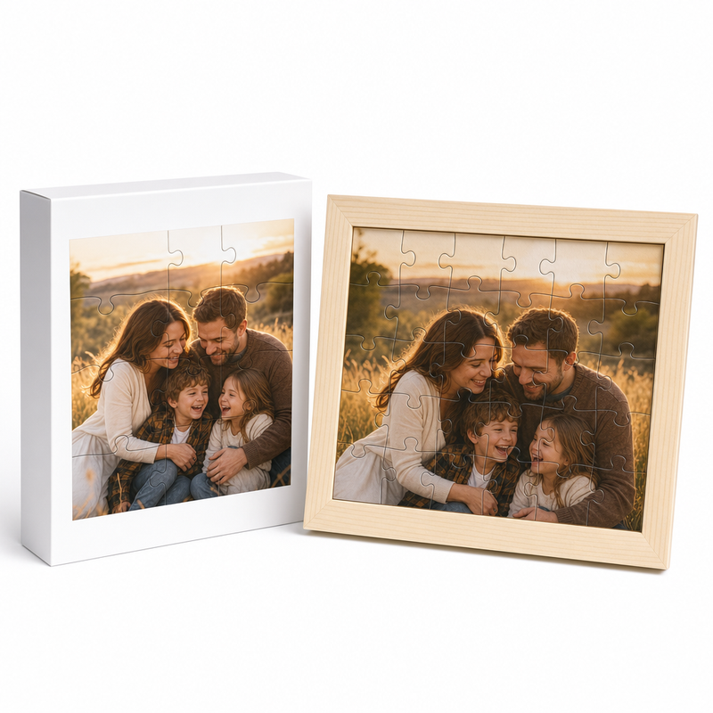 Custom Photo Wooden Puzzle with Solid Wood Frame