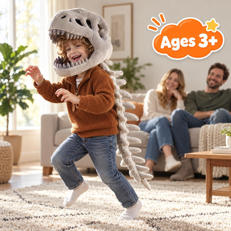 Wearable Plush Dinosaur Skeleton Costume