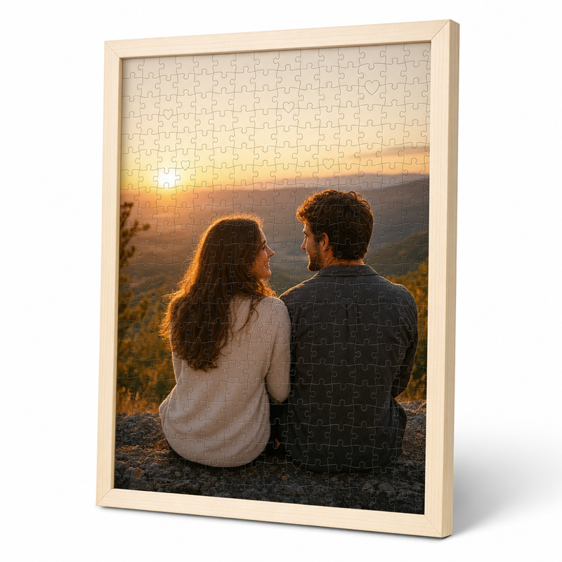 Custom Photo Wooden Puzzle with Solid Wood Frame