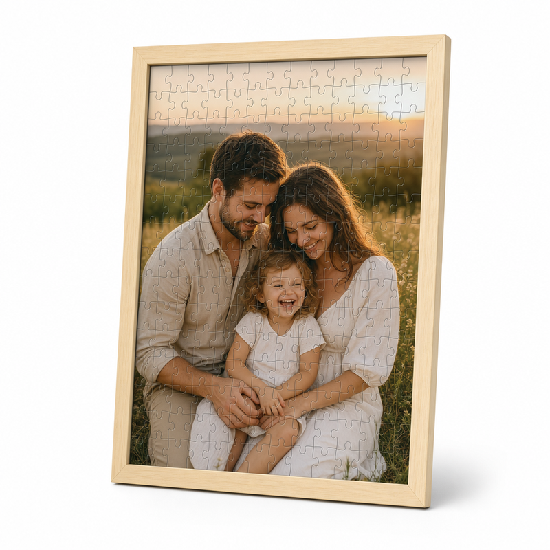 Custom Photo Wooden Puzzle with Solid Wood Frame