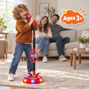 Kids Light-Up Karaoke Microphone with Adjustable Stand