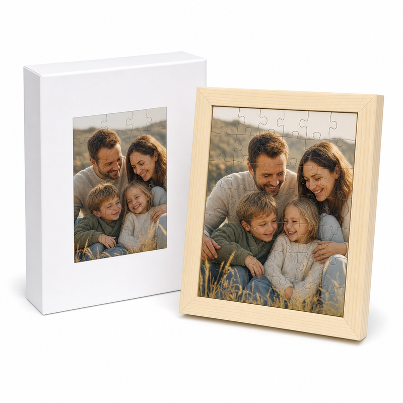 Custom Photo Wooden Puzzle with Solid Wood Frame