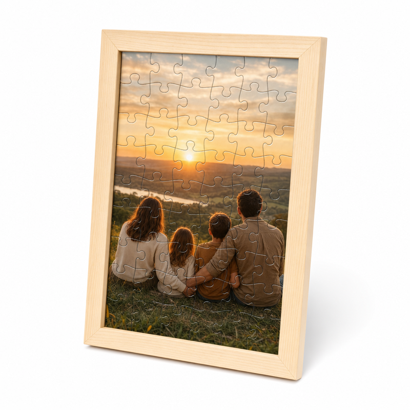 Custom Photo Wooden Puzzle with Solid Wood Frame