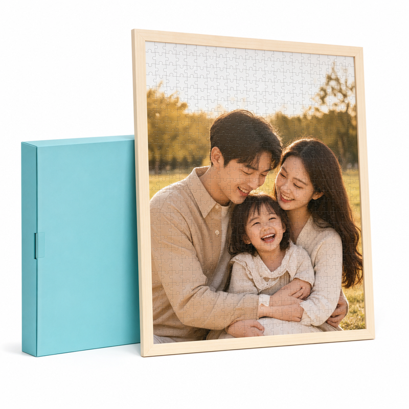 Custom Photo Wooden Puzzle with Solid Wood Frame