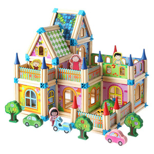 Wooden Building Blocks Castle