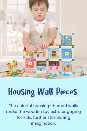 Wooden Building Blocks Castle