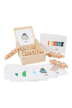 Wooden Rotation CVC Block Letters Teaching Toy