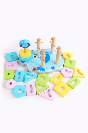 Cute Animal Shape-Pairing Geometric Blocks