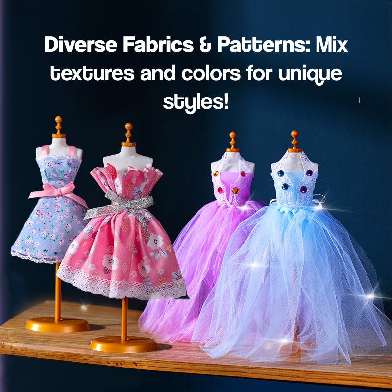 Kit Créatif Studio Mode – Plus De 500 Pièces Pour Créer 60 Tenues – Carnet De Croquis, Tissus, Mannequins – Cadeau Idéal Pour Filles De 7 à 12 Ans